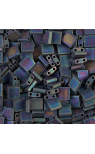 Miyuki tila 5x5mm beads - Matted multi iris TL-401FR